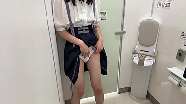 [crossdressing] Japanese Masturbation with a Lot of Ejaculation in a Cute Uniform 💕