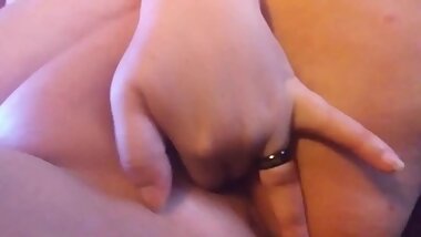 Close up Fingering myself and Playing with Vibrator and Glass Dildo