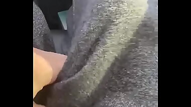 Cruising in the car straight chilling like an anime villain while I stroke my big dick in the passenger seat