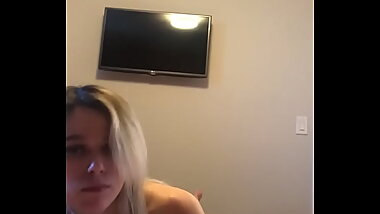 Petite white girl Playboy paradise Becki from toronto sucking asian cock blowjob
