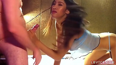 Ready For Getting Ass Fucked Ladyboy Gives Blow First