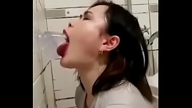 Asian beauty training her skills