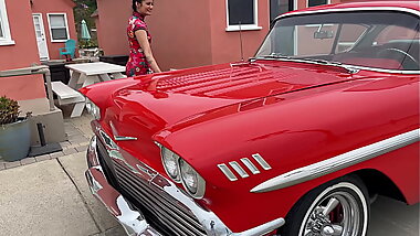Viva Athena in Classic Car (1958 Impala)